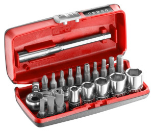 FACOM - Coffret douilles, 6 pans métriques et embouts 1/4" - 23 pièces - R1PICOPB