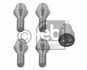 FEBI BILSTEIN Jeu de 4 vis antivols de roue auto, coniques 12x1,50x23 Febi 27047