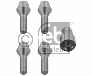 FEBI BILSTEIN Jeu de 4 vis antivols de roue auto, coniques 12x1,25x30 Febi 27052