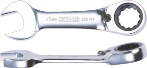 KS TOOLS - Mini clé mixte à cliquet réversible Chrome plus 72 dents 9 mm - 503.4632