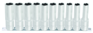 KS TOOLS - Jeu de 10 douilles tournevis ULTIMATE® 6 pans sur rail 1/4", 4-13 mm - 922.1458