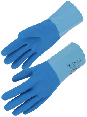 SINGER FRERES SINGER - Gant de protection chimique latex. 300 mm. Support coton cousu. - Taille 10 - LAT313010