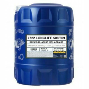 MANNOL - Huile moteur 0W20 LONGLIFE 508/509 7722 - Bidon de 20 litres - MN7722-20