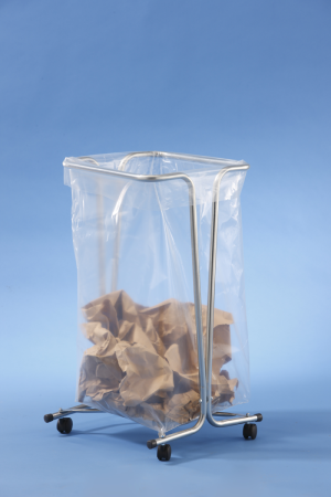 MOTTEZ - Support sac poubelle sur roulettes 100-110 litres - zingué sur roulettes - B016CNM