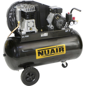 NUAIR FRANCE NUAIR - Compresseur à piston 3 CV 100 litres 230 Vca - B2800B/100CM3 - 142310NU