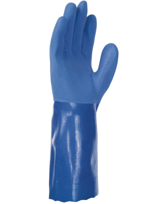 TOPCAR SINGER - Paire de gants P.V.C - Triple enduction - Support sans couture - 35 cm - Taille 9 - PVC535K