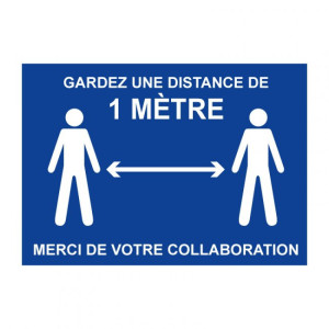 TOPCAR - Panneau Garder une distance de 1 mètre - Rigide A4 - 4600147