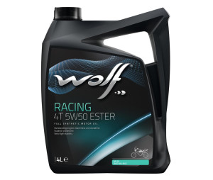 WOLF - Huile moteur moto 4T 5W50 RACING ESTER - Bidon de 4 litres - 1048502