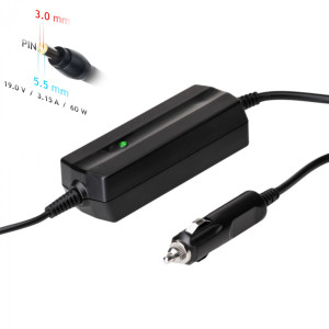 Zasilacz samochodowy Akyga AK-ND-38 19V / 3.16A 60W 5.5 x 3.0 mm + pin