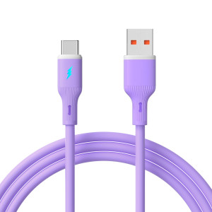 Kabel USB type C / USB A 1m AK-USB-65 silikonowy fioletowy