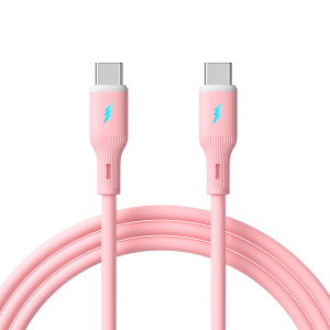 Kabel USB type C / USB type C 1m AK-USB-66 60W silikonowy różowy