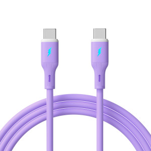 Kabel USB type C / USB type C 1m AK-USB-70 60W silikonowy fioletowy