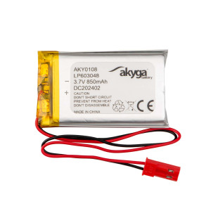 Akumulator Li-Po LP603048 Akyga AKY0108 3.7V / 850mAh PCM złącze JST 2-Pin 150mm