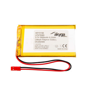 Akumulator Li-Po LP475085 Akyga AKY0156 3.7V / 2500mAh PCM złącze JST 2-Pin 150mm