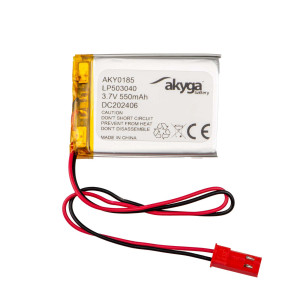 Akumulator Li-Po LP503040 Akyga AKY0185 3.7V / 550mAh PCM złącze JST 2-Pin 150mm