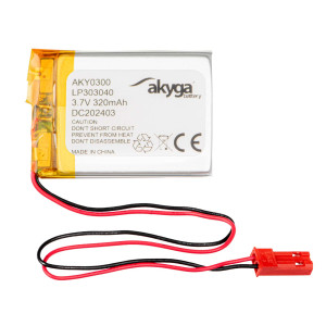 Akumulator Li-Po LP303040 Akyga AKY0300 3.7V / 320mAh PCM złącze JST 2-Pin 150mm