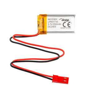Akumulator Li-Po LP601730 Akyga AKY0384 3.7V / 250mAh PCM złącze JST 2-Pin 150mm