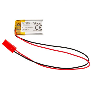 Akumulator Li-Po LP301525 Akyga AKY0472 3.7V / 85mAh PCM złącze JST 2-Pin 150mm
