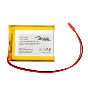 Akumulator Li-Po LP405063 Akyga AKY0535 3.7V / 1400mAh PCM złącze JST 2-Pin 150mm
