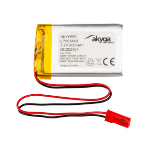 Akumulator Li-Po LP503448 Akyga AKY0559 3.7V / 800mAh PCM złącze JST 2-Pin 150mm