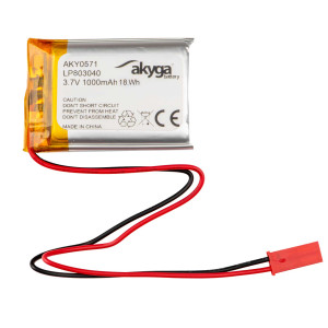 Akumulator Li-Po LP803040 Akyga AKY0571 3.7V / 1000mAh PCM złącze JST 2-Pin 150mm