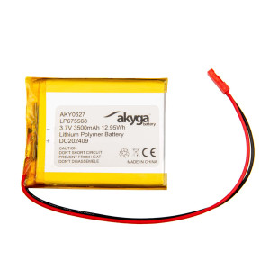 Akumulator Li-Po LP675568 Akyga AKY0627 3.7V / 3500mAh PCM złącze JST 2-Pin 150mm
