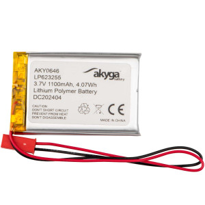 Akumulator Li-Po LP623255 Akyga AKY0646 3.7V / 1100mAh PCM złącze JST 2-Pin 150mm