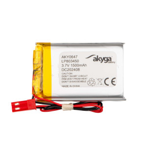 Akumulator Li-Po LP803450 Akyga AKY0647 3.7V / 1500mAh PCM złącze JST 2-Pin 150mm