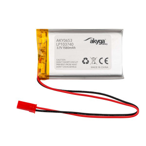 Akumulator Li-Po LP103740 Akyga AKY065 3.7V / 1580mAh PCM złącze JST 2-Pin 150mm