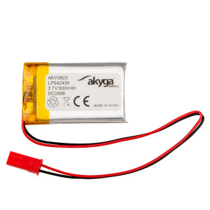 Akumulator Li-Po LP542439 Akyga AKY0823 3.7V / 500mAh PCM złącze JST 2-Pin 150mm