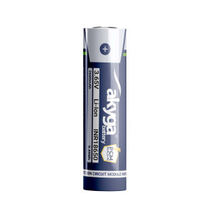 Akumulator Li-Ion INR18650 Akyga AKY2454 3.6V / 2600mAh z zabezpieczeniem