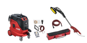 FLEX Zestaw żyrafa szlifierka do gipsu GE 5R + S 44L AC z wężem w torbie transportowej + odkurzacz klasy L 409405 + 444146