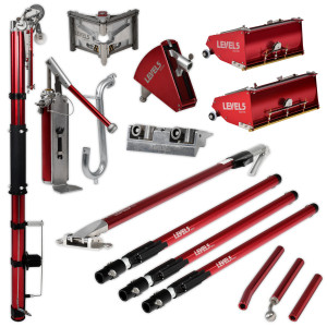 Level5  MEGA Full Set with extension handles zestaw z przedłużaczami do obróbki wykończeniowej płyt kartonowo gipsowych (Level 5 4611 / 4-611)