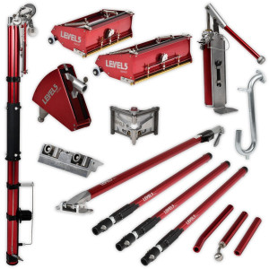 Level5 4-601 Tools Full SET with extension handlesz zestaw z przedłużeniem do obróbki wykończeniowej płyt kartonowo gipsowych (Level 5)