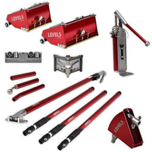 Level5 4-613 MEGA Finishing Set with extension handles zestaw  z przedłużaczem do obróbki wykończeniowej płyt kartonowo gipsowych (Level 5)