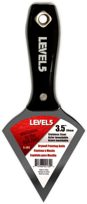 5-202 LEVEL5 szpachelka szpiczasta  3,5" (8,89 cm)  do płyt kartonowo gipsowych  stal nierdzewna z uchwytem z czarnego nylonu
