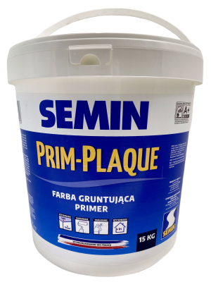SEMIN PRIM – PLAQUE PRIMER, biała farba gruntująca typu primer na płyty gipsowo - kartonowe oraz gładzie wiadro 15 kg