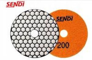 SENDI Tarcza plaster miodu, Pad polerski 100mm gr.200 na rzep do granitu, marmuru na sucho
