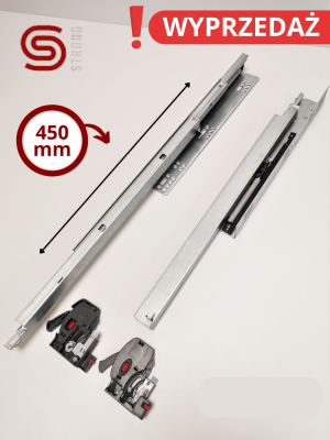 Prowadnica dolnego montażu z hamulcem STRONGRIDE L-450 (pełny wysuw) 3D