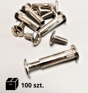 Złącze meblowe M6 x 31-40 mm - 100 szt. NIKLOWANE