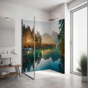 Duschrückwand Eckset Hintersee Bayern (BS_18_21 Bergsee) PlateART