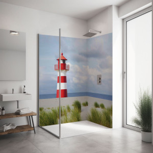 PlateART Duschrückwand Eckset MAR_01_17 (Maritim), 2 Platten à 900 x 2000 mm