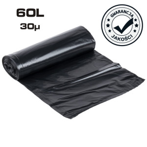 Worki 60L mocne czarne 25 sztuk