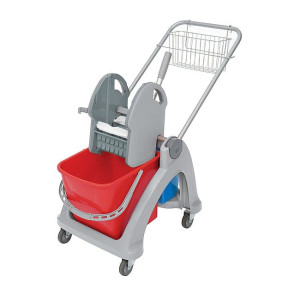 SPLAST wózek wiadro 25L + wiaderko 6l + koszykiem chrom na akcesoria