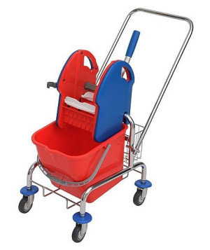 SPLAST wózek wiadro 20l + koszyk na akcesoria stelaż chromowany z rączką