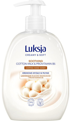 LUKSJA mydło w płynie z pompką 500ML - cotton milk & provitamin B5