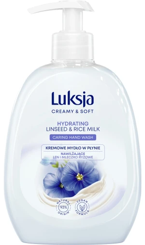 LUKSJA mydło w płynie z pompką 500ML - len & mleczko ryżowe