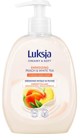LUKSJA mydło w płynie z pompką 500ML - brzoskwinia & biała herbata
