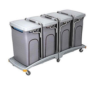 SPLAST wózek na odpady z pokrywą i workami osłonowymi 4x120L