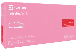 MERCATOR nitrylex PINK rękawice nitrylowe różowe "L" 100 sztuk